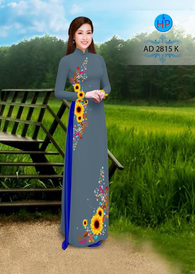 Vải áo dài hoa hướng dương AD 2815 - Ảnh 7
