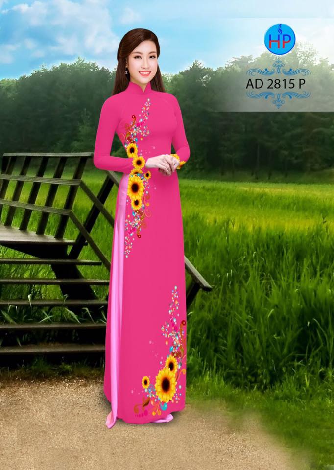 Vải áo dài hoa hướng dương AD 2815 - Ảnh 3