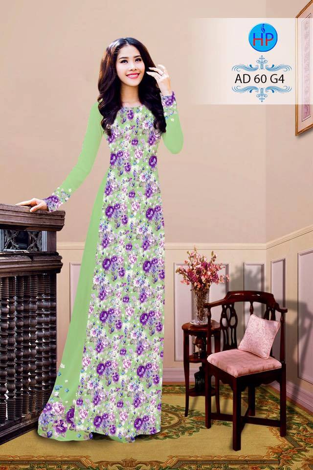 Vải áo dài hoa toan thân AD 60 - Ảnh 2