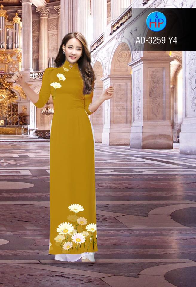 Vải áo dài hoa cúc AD 3259 - Ảnh 3