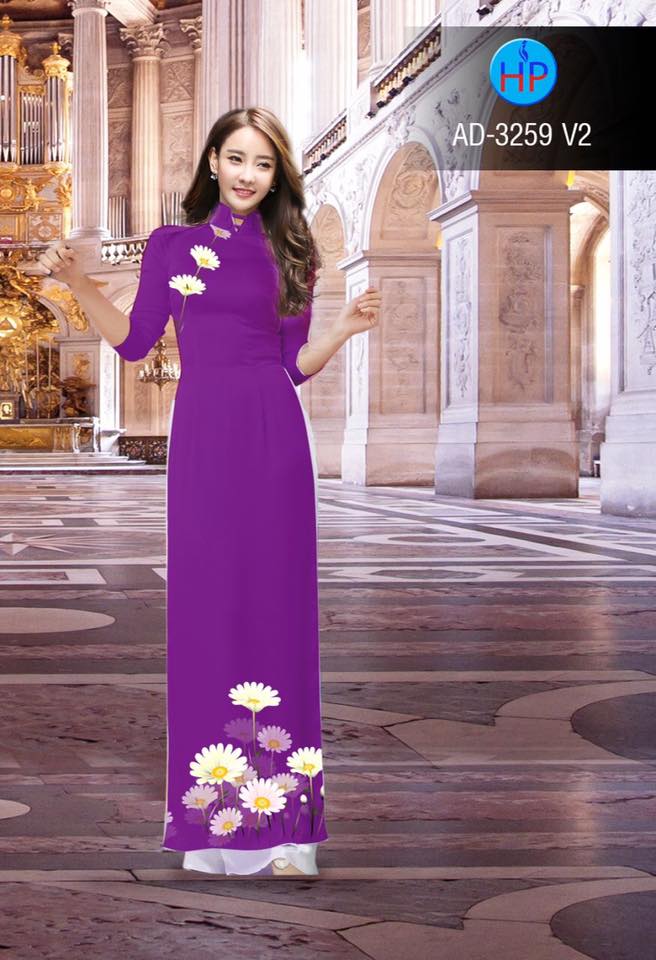 Vải áo dài hoa cúc AD 3259 - Ảnh 11