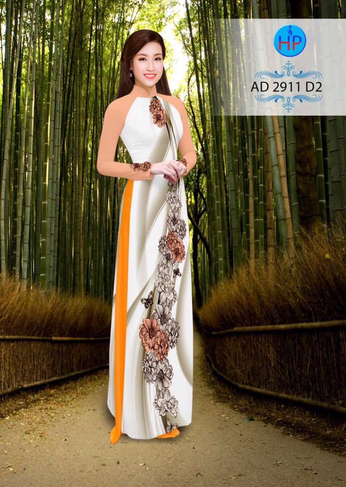 Vải áo dài hoa cúc AD 2911 - Ảnh 9