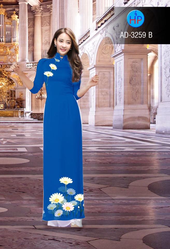 Vải áo dài hoa cúc AD 3259 - Ảnh 7