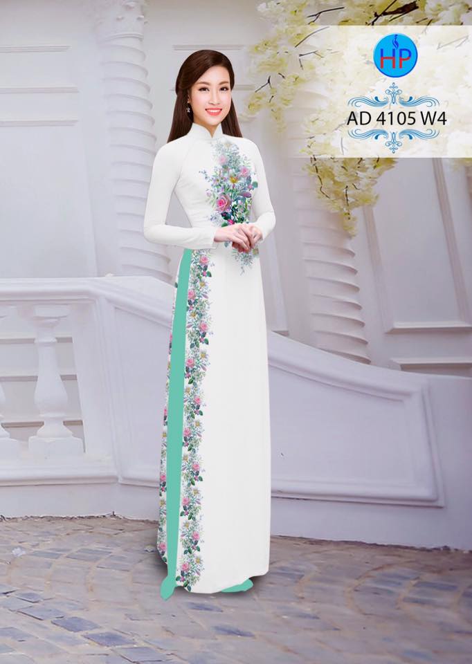Vải áo dài hoa hồng AD 4105 - Ảnh 2