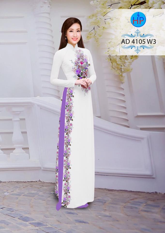 Vải áo dài hoa hồng AD 4105 - Ảnh 3