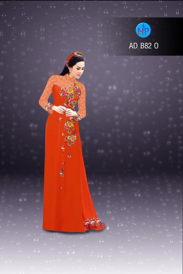 Vải áo dài hoa hồng AD B82 - Ảnh 2