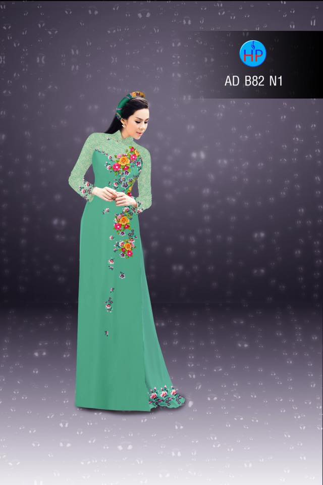 Vải áo dài hoa hồng AD B82 - Ảnh 11