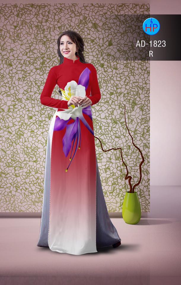 Vải áo dài hoa lan AD 1823 - Ảnh 4