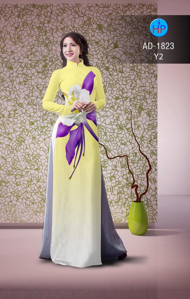 Vải áo dài hoa lan AD 1823 - Ảnh 3