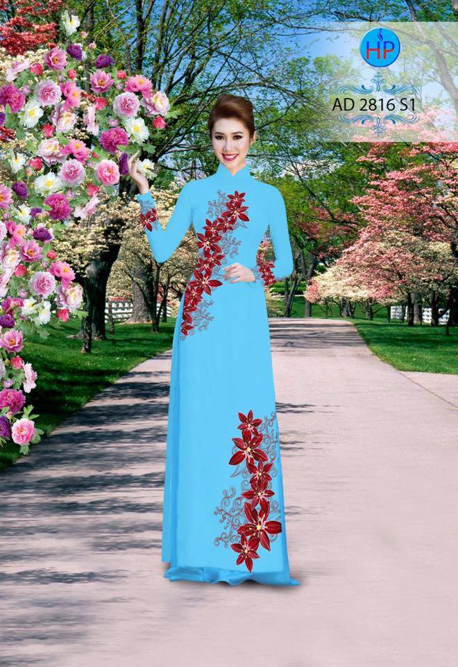 Vải áo dài hoa loa kèn AD 2816 - Ảnh 11