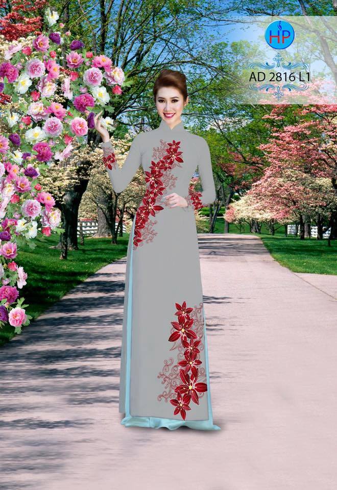 Vải áo dài hoa loa kèn AD 2816 - Ảnh 3