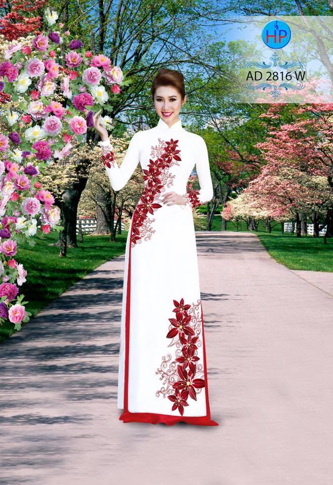 Vải áo dài hoa loa kèn AD 2816 - Ảnh 4