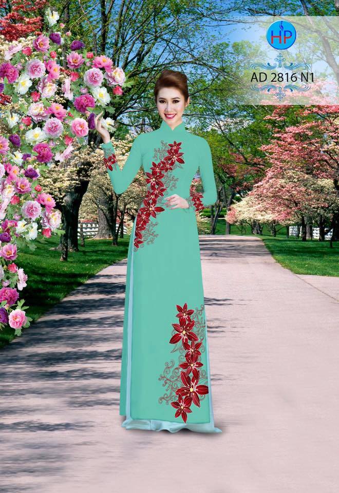 Vải áo dài hoa loa kèn AD 2816