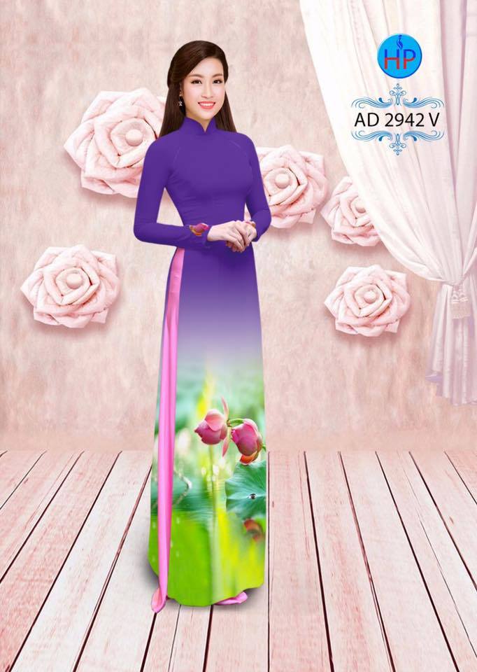 Vải áo dài hoa sen AD 2942 - Ảnh 3
