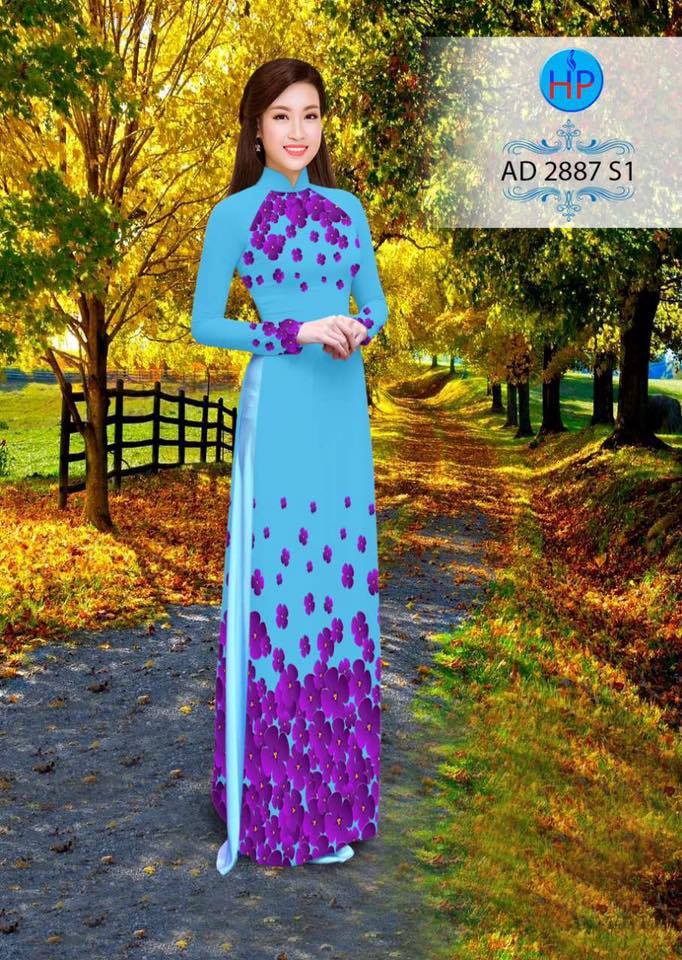 Vải áo dài hoa trên dưới AD 2887 - Ảnh 11