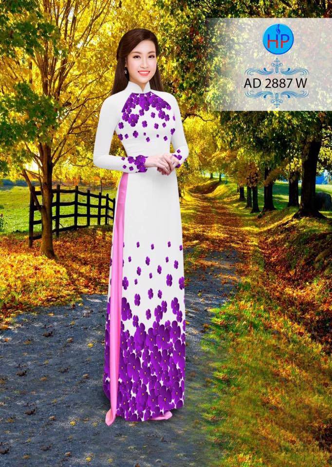 Vải áo dài hoa trên dưới AD 2887 - Ảnh 4