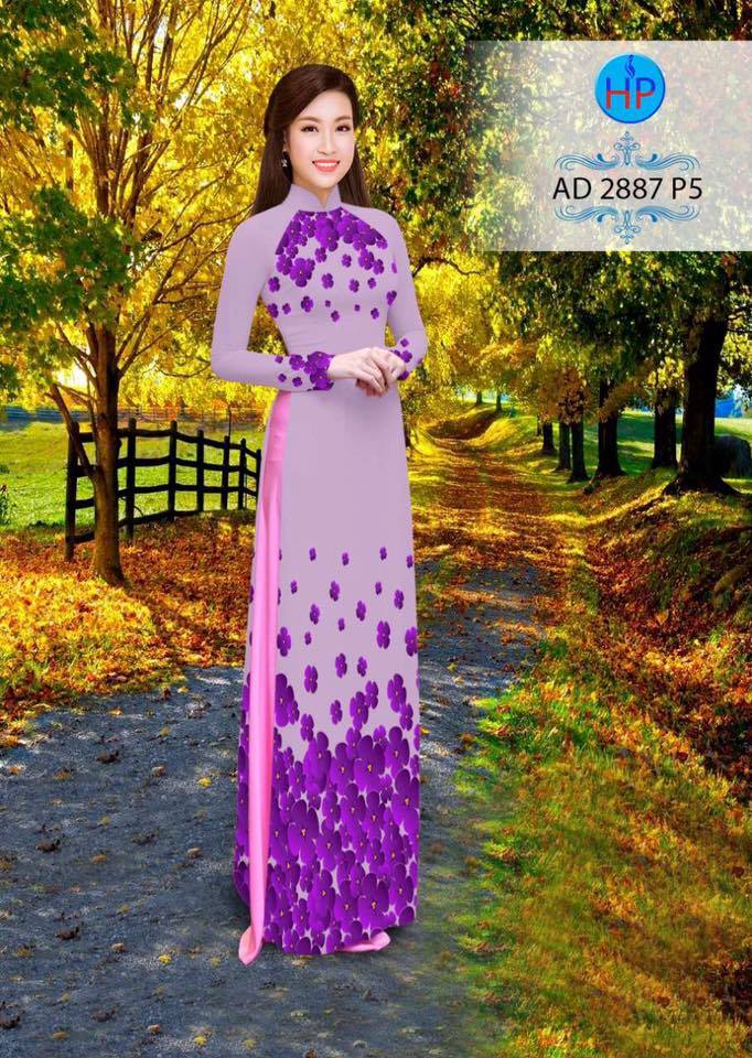Vải áo dài hoa trên dưới AD 2887 - Ảnh 5
