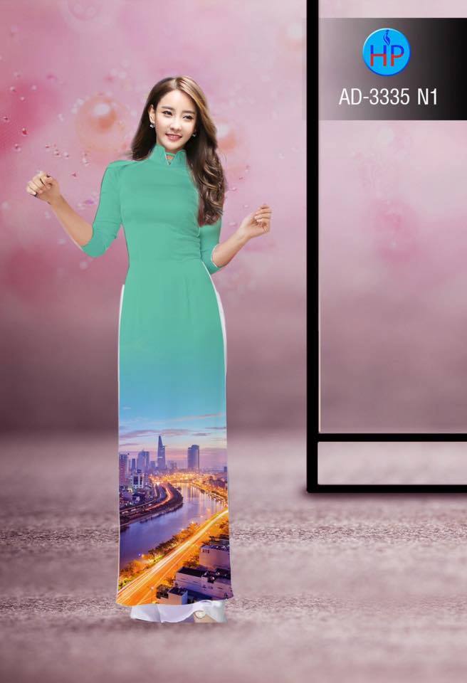 Vải áo dài phong cảnh AD 3335 - Ảnh 2