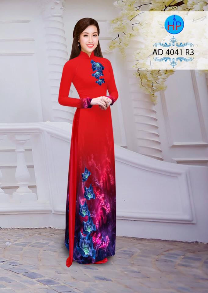 Vải áo dài hoa ảo AD 4041