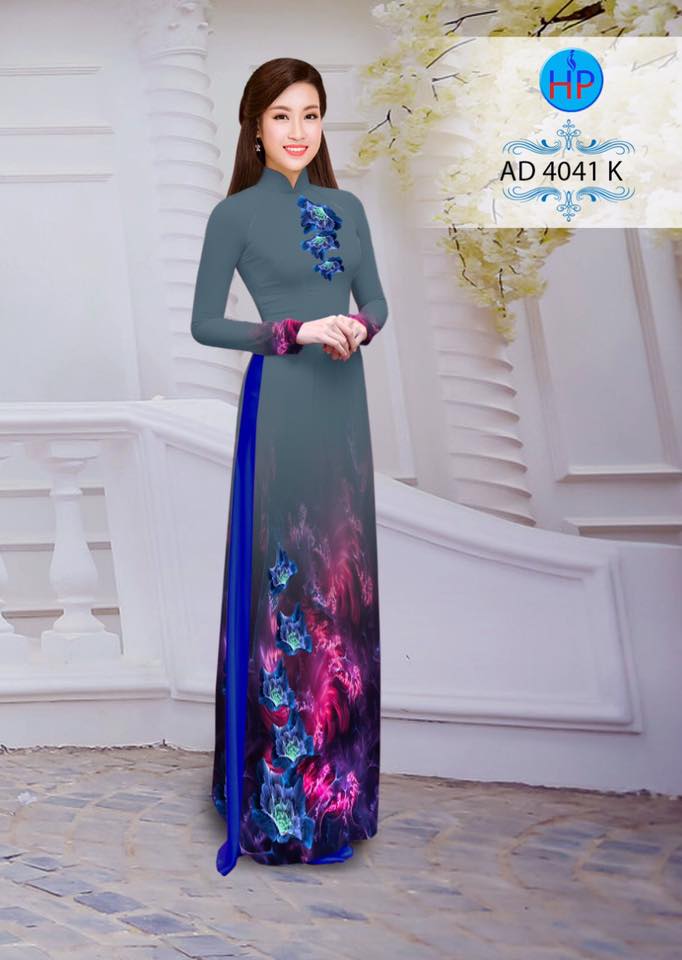 Vải áo dài hoa ảo AD 4041 - Ảnh 3