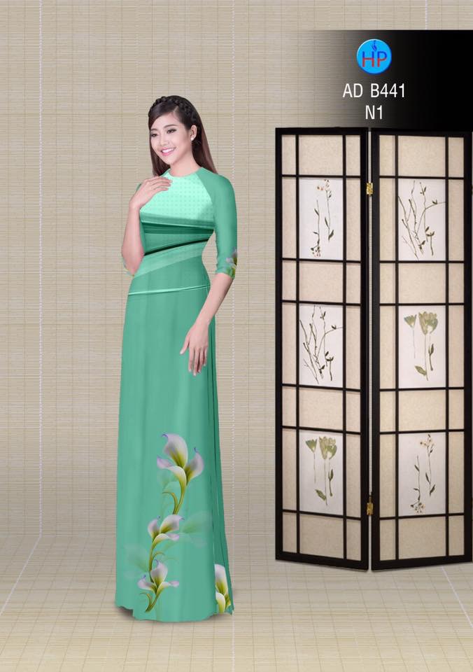 Vải áo dài lá AD B441 - Ảnh 4