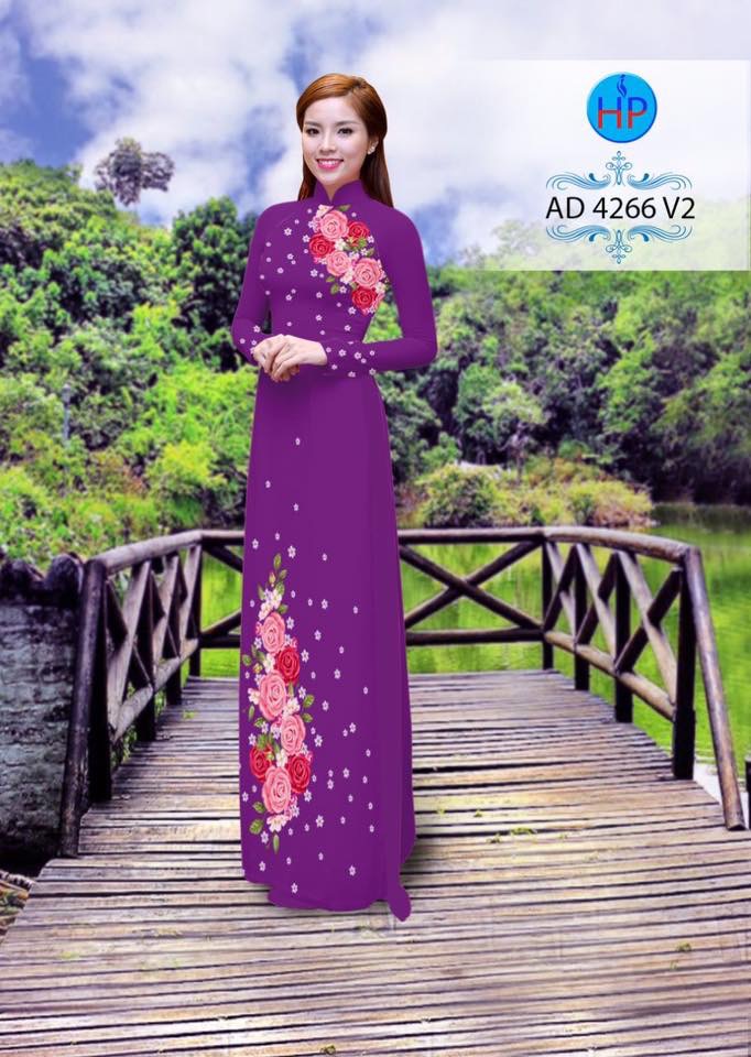 Vải áo dài hoa hồng AD 4266 - Ảnh 5