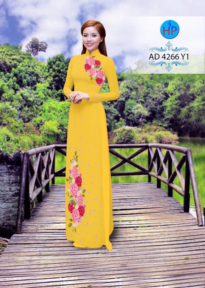 Vải áo dài hoa hồng AD 4266 - Ảnh 4