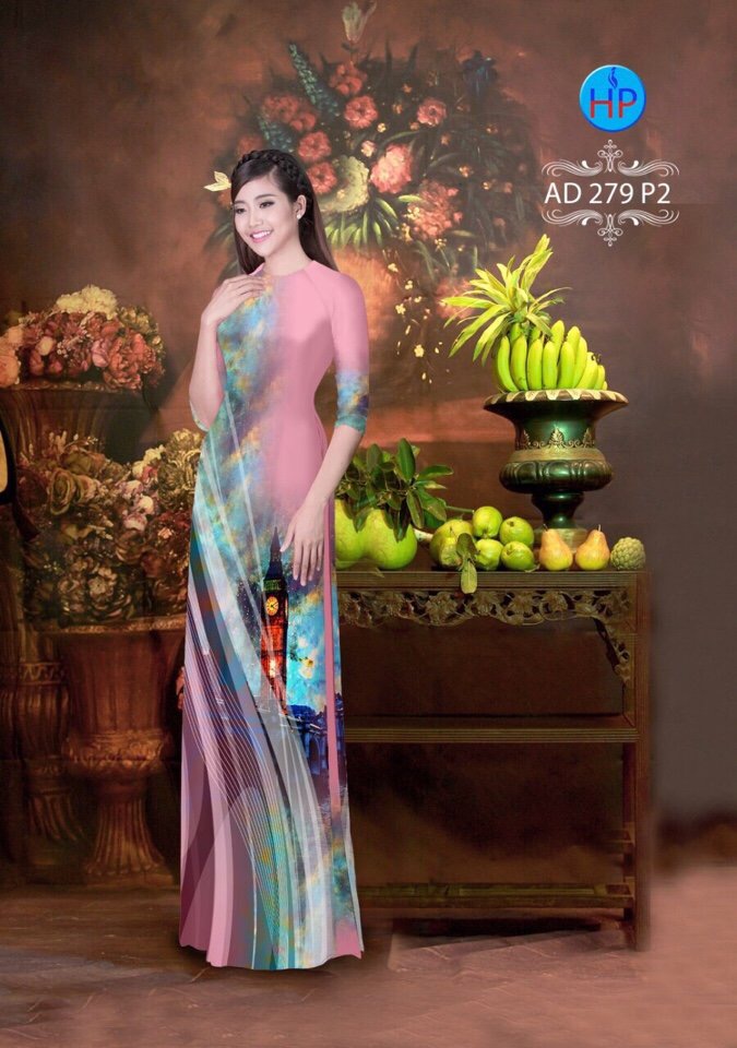 Vải áo dài phong cảnh AD 279 - Ảnh 17