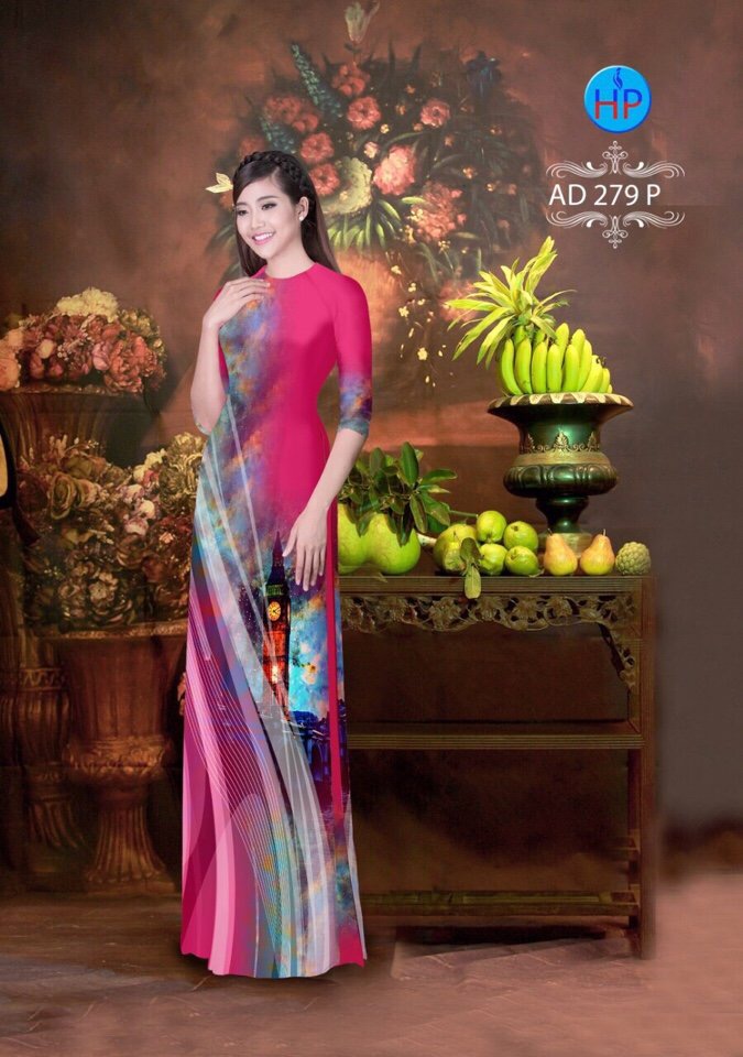 Vải áo dài phong cảnh AD 279 - Ảnh 15