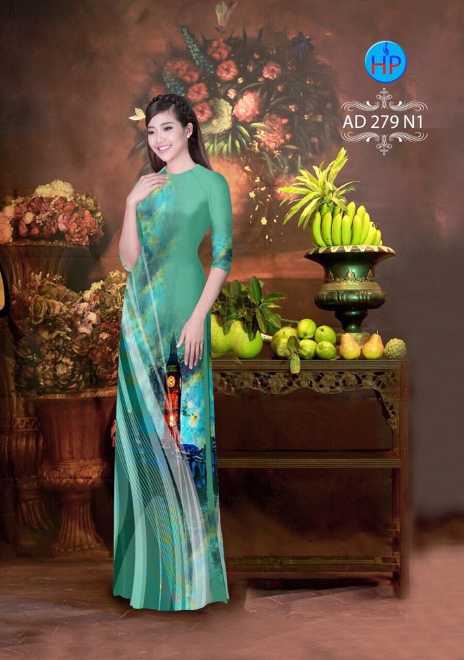 Vải áo dài phong cảnh AD 279 - Ảnh 14