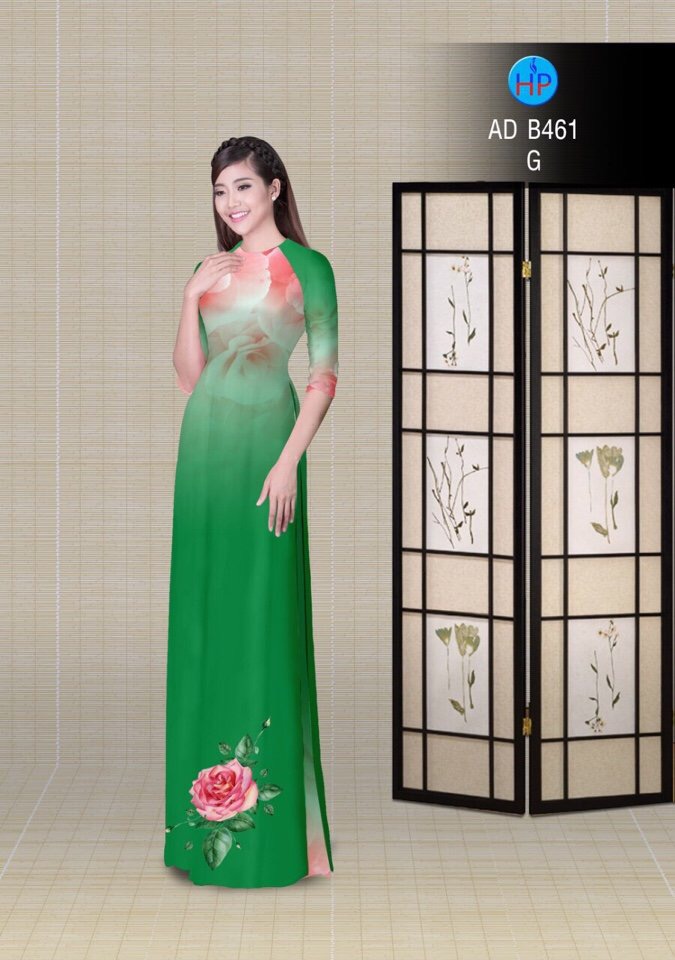 Vải áo dài hoa hồng AD B461 - Ảnh 18