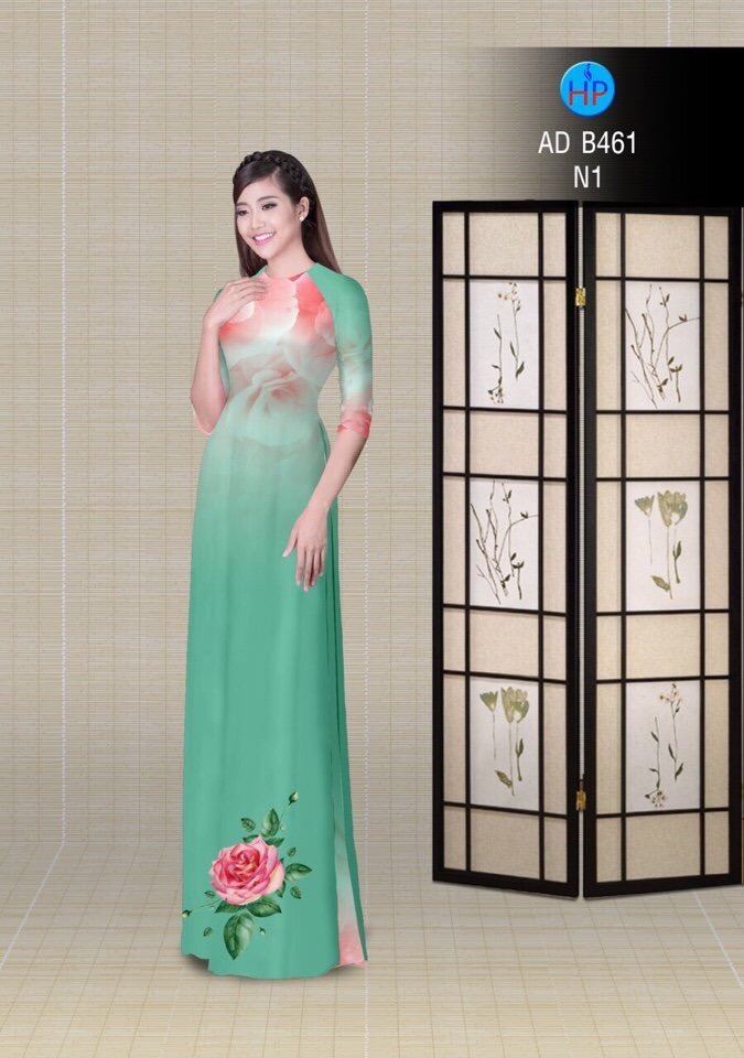 Vải áo dài hoa hồng AD B461 - Ảnh 7