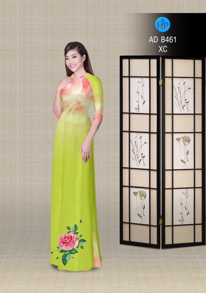 Vải áo dài hoa hồng AD B461 - Ảnh 5