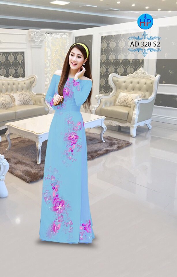 Vải áo dài hoa văn nguyên áo AD 328 - Ảnh 18