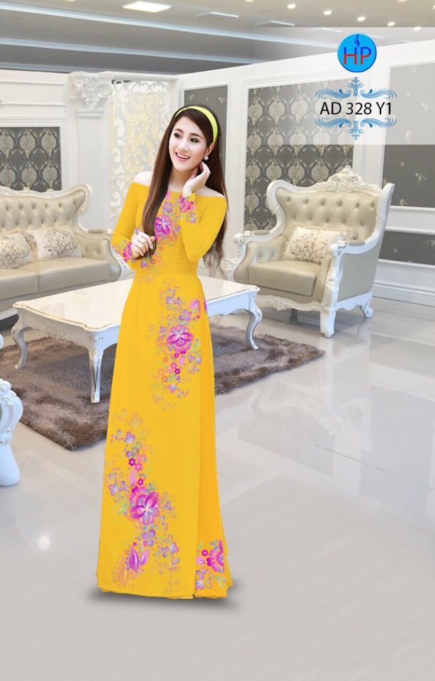 Vải áo dài hoa văn nguyên áo AD 328 - Ảnh 15