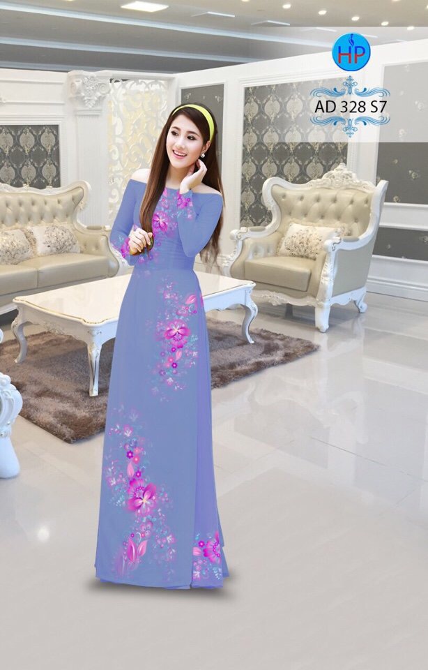 Vải áo dài hoa văn nguyên áo AD 328 - Ảnh 13
