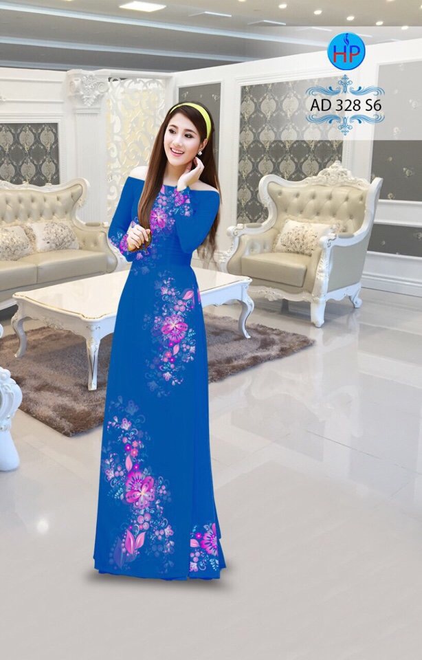 Vải áo dài hoa văn nguyên áo AD 328 - Ảnh 11