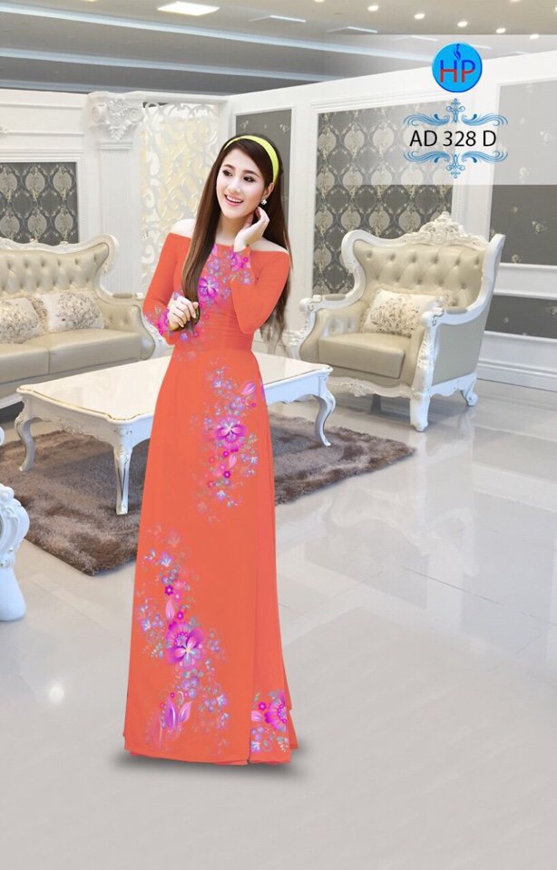 Vải áo dài hoa văn nguyên áo AD 328 - Ảnh 7