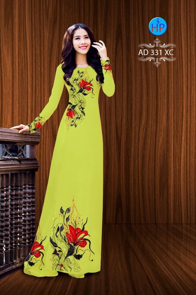 Vải áo dài hoa trên dưới AD 331 - Ảnh 14