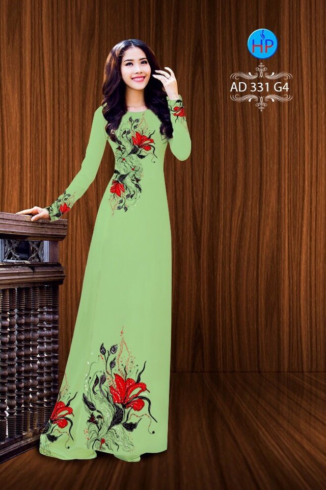 Vải áo dài hoa trên dưới AD 331 - Ảnh 12