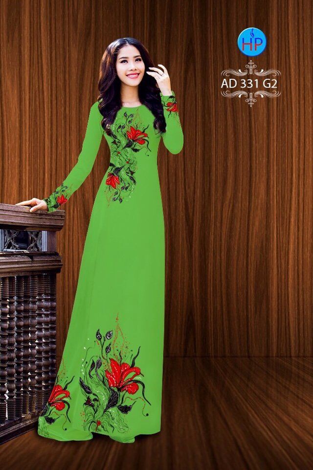 Vải áo dài hoa trên dưới AD 331 - Ảnh 7