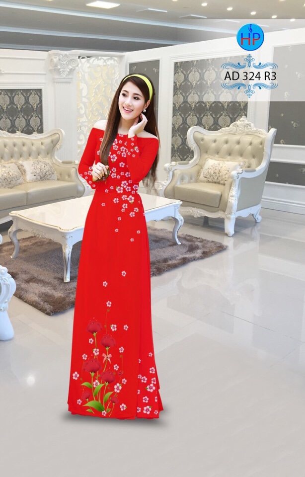 Vải áo dài hoa poppy AD 324 - Ảnh 5