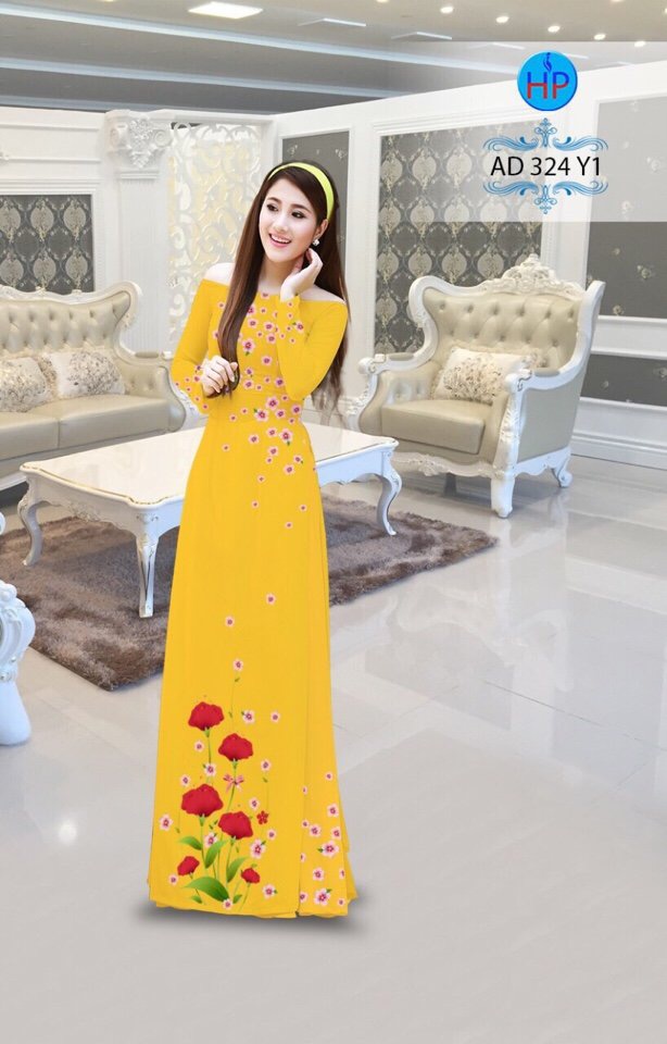 Vải áo dài hoa poppy AD 324 - Ảnh 7