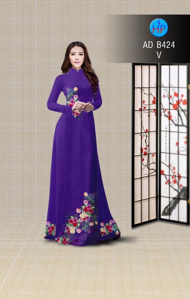 Vải áo dài hao 3d AD B424