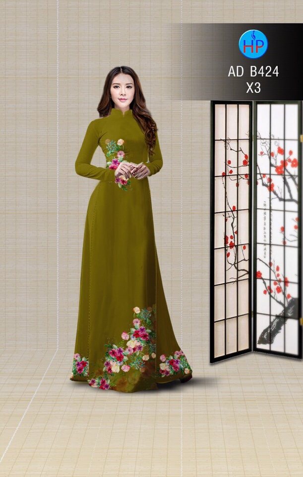 Vải áo dài hao 3d AD B424 - Ảnh 2