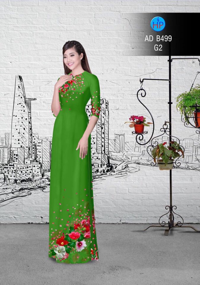 Vải áo dài hoa 3d AD B499 - Ảnh 16