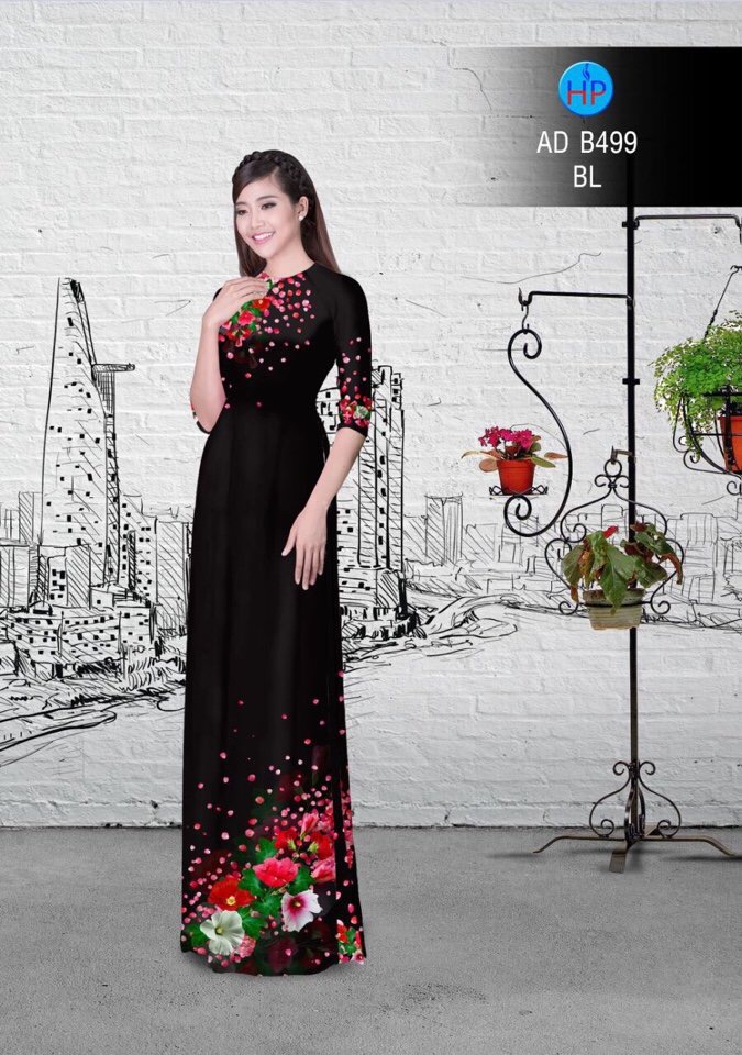 Vải áo dài hoa 3d AD B499 - Ảnh 14