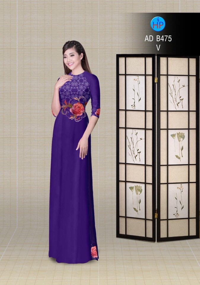 Vải áo dài hoa ngay eo AD B475 - Ảnh 18