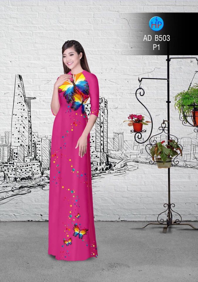 Vải áo dài hoa và bướm AD B503 - Ảnh 17