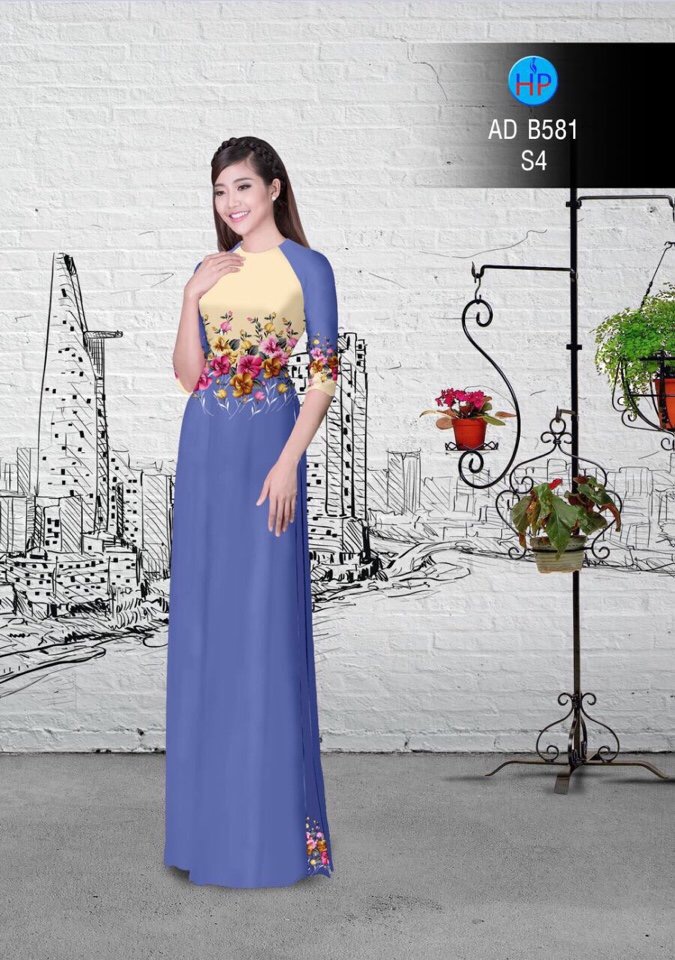 Vải áo dài hoa ngay eo AD B581 - Ảnh 19